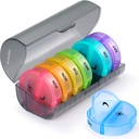 Sukuos Large Weekly Pill Organizer 2 Times sehari, Kotak Pil Harian 7 Hari Mudah Dibuka dengan Perlindungan Ganda, Kasus PM Pill untuk Obat / Vitamin / Minyak Ikan / Suplemen