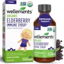Wellification Organic Elderberry Syrup for Kids Alagly 124; Supports Ammune Health * for Baby & Toddlers, Made with Organic Elderberry, USDA Certifikasi Organik & Non GMO 124; 1 Year +, 4 Fl Oz