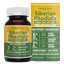 Max Strong Siberian Rhodiola: Rhodiola Rosea 5% Rosavin, 2% Salidroside & BioPerine ® untuk Enhanced Absorpsi - Membantu Dukungan Stres, Energi & Fokus * - Tumbuh di Siberia, DNA Verifikasi (60 Capsules)