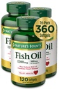 Nature 's Bounty Fish Oil, 1200 mg, 360mg dari Omega- 3, 120 (3 Pack, 360 Total) Softgels 120 Softgeels