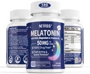 Melonatin 50 mg untuk Dewasa - Ekstra Kekuatan 9-1 Fast Dissolve Sublingual - w / Vitamin D3 & MM, Relaxing Herbal Blend- Ashwagandha, Lemon Balm, Passionflower, Chamomile, Sugar Free, Vegan 180 Servings