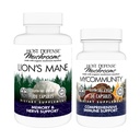 Host Defense Bundle with Lion 's Mane Capsules, 120 Count & MyCommunity Capsules, 30 Count - Dukung Brain Health, Memory & Focus - Dukung Imune Health with 17 Species Mushroom Blend *