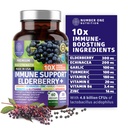 Premium 10 dalam 1 Suplemen Dukungan Imune [10 Ingrediens Mampu] dengan Elderberry, Vitamin C, Echinacea, Zinc dan Probiotic untuk Dukungan Imune, Gut Health dan Ditraffic Lebih Baik, 60 Veg Caps
