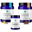 Ora Organik Vegan Powder Chowder, Vanila & Greens Powder Bundle: 22g Plant Based, Chocolate, 20 Servings + 21g Plant Based, Vanilla, 20 Marganic Super Greens Drink, 30 Service