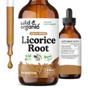 Wild & Organic Licorice Root Ticture - Digeptical, Lung & Skin Dukung - Licorice Root Extract Liquid Drops - Vegan, Sugar & Alcohol- Free Suppplemen - 4 flflo oz