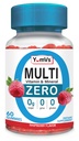 YUM-V 'S Multivitamin Zero Gummies by YumVs: 124; Sugar- Free Vitamin Tambahan untuk Perempuan & Pria & Laki-laki: Chromium, Thiamine, dan Magnesium 124; Raspberry Natural Flavor Chewables - 60 Count