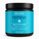 Wellpath Renew Multi Collagen Protein Powder for Women 144; Hair, Nails, Skin 124; Hydrolyzed Grass-Fed Bovine, Marine, & Chicken Source Peptides 124; Types I, II, V, X 14; 11 oz 124; 40 Servings