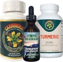 Carnivora Triple Play - Imune System Dups, Lymph System Flush, and Enhancement for Joints and Ditraffic (Bundle with 1 Botle Each of Carnivora Vegi- Caps, Lymph Drainage, and Turmeric)
