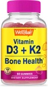 Welly Vitamin D3 + K2 Gummies - Vitamin D3 1000 IU, K2 100 MCG - Bone and Muscle Health Support, Natural Flavors, GMO Free, Gluten Free, Vegan - K2 D3 Vitamin Suplemen - 60 Gummi