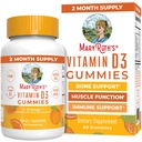 MaryRuth Organics Vitamin D3 Gummies; 2 Month Supply 124; Orang dewasa & Anak-anak Vitamin D Gummy 124; Animae Supplemen; D3 1000IU untuk Fungsi Bone & Muscle 124; Vegan 124; Non-GMO 124; Gluten Free 124; 60