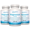 Suplemen Magnesium 400mg [Potency Tinggi] - Magnesium Oxide untuk dukungan Imune, Muscle Recovery, Kram Kaki, Relaxation - 3 Pack 124; Total 360 Count