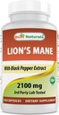 Tambahan Jamur Mane Mashroom Terbaik - 120 Capsules - Mental Clarity, Fokus & Imune Kesehatan - Tambahkan Black Pepper untuk Absorpsi Maksimal
