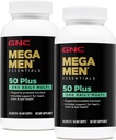 GNC Mega Men 50 Plus Satu Daily Multivitamin, Twin Pack, 60 Caplets per Bottle, Support Heart, Brain and Eye Health