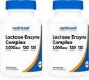 Nutricost Lactase Enzyme Complex 3.000 FCC ALU, 120 Veggie Capsules - Non-GMO, Gluten Free, 120 Servings (2 Botol)