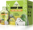 Orang-orang Hijau Soursop & Acerola Limid Minum, Soursop Bitters Liquid, Imune Boosting Vitamin C Minum, Absorpsi Cepat, Vegan, Non-GMO, 10 Paket