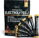 Enhanced Electrolite Powder (Peach Mango 20pk.) w 0 Sugar + BCAAs + BVitamin Electrolite Suplemen w Potasium Zinc & Magnesium for Hydration - Keto Electrolytes