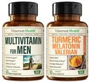 Mens Multivitamin + Turmeric Meltonadi Valerian Bundle untuk Dukungan Gabungan dan Bantuan Ketidaknyamanan, Respon Kesehatan & Inflamasi