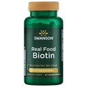Swanson Real Food Biotin Vitamin B-7 Hair Skin Nail Metabolism Kesehatan dari Organik Hummingbird Extract Vegan Gluten- Free GMO B7 5000 mcg 90 Veggie Capsules (Caps)