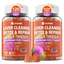 Milk Thistle Detox Gummies, 18- 1 Liver Cleanse Detox & Repair with Berberine, Chicory Root, Turmeric, Artichoke, Dandelion Root, Chanca Piedra, Vitamin B6 B12- Sugar Free, Paket 2