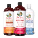 MaryRuth 's Liquid Morning Multivitamin: + Hair Growth (Peach Mangga), Daily Wellness (Raspberry), dan Nighttime Multiminer (Coconut) Zegan 124; Vegan Vitamin for Beauty, Energy, & Bedtime 124; Non- GMO