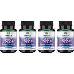 Swanson Copper Antioksidant Immune System Red Blood Cell Suplemen Mineral (Copper Chelate) 2 mg 300 Tab (4 Pack)