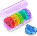 Sukuos Weekly Pill Organizer 7 Hari 2 Kali sehari, Kotak Pil Harian Besar untuk Dibuka, Kasus PM Pil untuk Obat-obatan / Vitamin / Minyak Ikan (Purple)