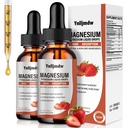 Magnesium Glycinate Liquid Drops, 1000 mg Liquid Magnesium Suplemen dengan Bromelain, Vitamin B6 C D, Absorpsi Tinggi Magnesium Kompleks untuk Malam, Otot & Energi Dukungan, 2 Fl Oz (Paket 2)