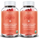 WellPath Pure ACV Gummies (2 Pack) - Apple Cider Vinegar with Mother - USDA Organic Gummy dengan Ginger untuk Gut Health 124; Vegan, Non- GMO, 120 Ct