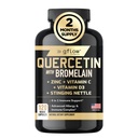 Quercetin dengan Bromelain, Menyetrum Suplemen Nettle, Zinc Vitamin C Vitamin D 14; Non-GMO, Gluten- Free 124; Dibuat di USA 124; 2 Bulan Suppply