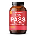 STONE RELIEF Pass AM - Daytime Herbal Kidney Dukungan untuk Relief, Comfort, & Increased Flow (180 Capsules + Stone Catcher + Print Guidebook)
