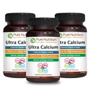 Nutrition Ultra Calcium 1000mg murni dengan VIT D3 + K2 124; 270 Tabs (90 X Pack of 3); Supcubable Calcium Citrate Malate, VIT D3, K2, Moringa Oleafera, Magnesium dan Zinc.