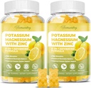 Penambahan Kalium Gummies untuk Dewasa: Potasium Citrate 99 mg - Potasium Magnesium Suplemen untuk Muscle, Electrolite, Energi