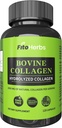 Vegan Bovine Collagen Kapsul - Suplemen Kuat untuk Pria & Perempuan - Koleksi Bovine Terhidrolized untuk Bersama, Nerve & Bone - Grass Fed, Non-GMO - 120 Capsules