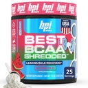 BPI Sports Best BCAA Shreded - Caffeine Free Thermogenic Recovery Dine, Lean Muscle Building BCAA Powder For Women, Pretraining BCAas Acids Drink-Watermelon ICE - 25 Pelayan