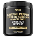 Cayenne Pepper Capsules with Turmeric Curcumin Root, Ginger Root, Berberline HCl & More - Dukung Sistem kekebalan tubuh, gangguan pencernaan, Kesehatan Gabungan & Heart Health - 150 Kapsul