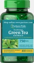Puritan 's Pride Decademinated Green Tea Standardied Extract 750 mg- 100 Kapsul