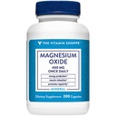 The Vitamin Shoppe Magnesium Oxide 400mg - Ensizal Daily Mineral Formula untuk mendukung Produksi Energi, Relaxation Muscle, Kesehatan Tulang, dan Regularitas Digetical (200 Capsules)