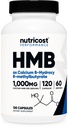 HMB Nutricost (Beta- Hydroxy Beta- Methylbutyrate) 10000mg (120 Capsules) - 500mg Per Capsule, 60 Servings - Gluten Free dan Non-GMO