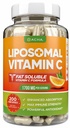 DACHA Natural Lipomal Vitamin C - 1700mg, 200 Kapsul, Sistem kekebalan & Collagen Booster, Absorpsi Fat Soluble C, Buffered, Skin Vitamin, Vegeterian, Vegan