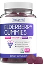 Vegan Sambucus Elderberry Gummies for Adults - Black Elderberry Vitamin C dan Zinc Gummies for Daily and Seasonal Wellness - Delicious and Nutritious Immune Support Gummy (1 Bulan Supply)