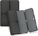 FYY Daily Pill Organizer, 7 Comparts Pill Case Travel Pill Organizer, [Folding Design] Pill Box for Purse Pocket to Hold Vitamin, Cod Liver Oil, Suplemen dan Medication- Clear Black