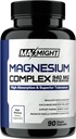 Kompleks Magnesium, 210 mg Elemental Magnesium, Glycinate, Citrate & Malate, Non-GMO, Max Absorpsi, Muscle, Mood, Energy, 90 Vegan Capsules
