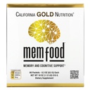 California Gold Nutrition MEM Food, Memory & Cognitive Dukungan dengan MEM Blend, L-Serine, Mane dan Blueberry Juice Powder, 60 Paket, 0.3 oz (8.5 g) Masing-masing