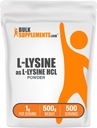 BulkSuplements.com L-Lysine Powder - Lysine Suplemen, EscalyAmino Acid, untuk Dukungan Imune - Gluten Bebas, 1g per Serving, 500g (1.1 lbs) (Paket 1)
