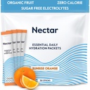 Paket Hidration Nektar - Paket Bubuk Elektrolytes - Tanpa Gula atau Kalori - Pound Buah Organik harian IV Elektrolite Powder untuk Dehydration Relief dan Rapid Rehydration (Orange 30 Pack)