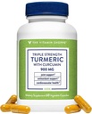 The Vitamin Shoppe Triple Power Turmeric dengan Curcumin 900mg, Supports Joint Mobility & provides Antioxidant Beneches & 5mg Bioperin ke Absorpsi Nutribut - Setelah Harian (60 Capsules)