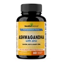 SANDHUHERBALIS Sandhu Herbals Ashwagandha Suplemen 124; 60 Organik 4 dalam 1 Kapsul, 1 Bulan Supply 124; dengan Zinc, Black Pepper dan Holy Basil Extract 124; Menyediakan Imune Kesehatan 126; Non-GMO