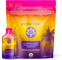 Paket Energi Organik Pohon ungu - Zero Sugar, 80mg Natural Caffeine dari Yerba Mate & Guarana, dengan B12 Vitamin untuk Smooth, Crash-Free Energy - Lemon Iced Tea Flavor, 12 ToGo Packs