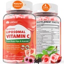 Lipomal Vitamin C 1000mg Gummies untuk Orang Dewasa & Anak-anak 9 +, Vitamin C Chewable C w / 11mg Zinc, D3, Elderberry, Echinacea, Bioflavonoid, Imune Dukungan, Whole Food VIT C dari Fruits, Sugar Free