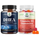 Bundle of DHEA Supplemen untuk keseimbangan Hormone, Mood Stability, Fungsi Otak - Dehydroepiandrosterone dan Vitamin D3 Gumin D3 untuk Wellness dengan 2000IU per Serving Bone Muscle & Imune Support